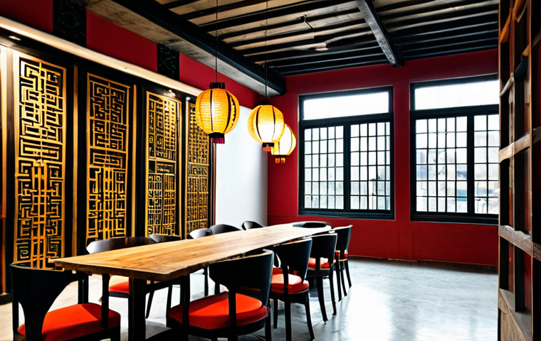 중식당 인테리어 트렌드 - **Image Prompt 1: Modern Minimalist Chinese Restaurant - Serene Elegance**
    An interior wide shot...