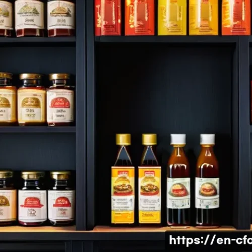 Home 24 중식 소스 제조사 비교 - **Prompt:** A warm, inviting, and meticulously organized kitchen pantry. The shelves are richly stoc...