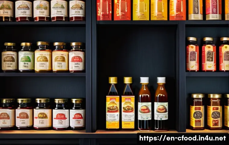 중식 소스 제조사 비교 - **Prompt:** A warm, inviting, and meticulously organized kitchen pantry. The shelves are richly stoc...