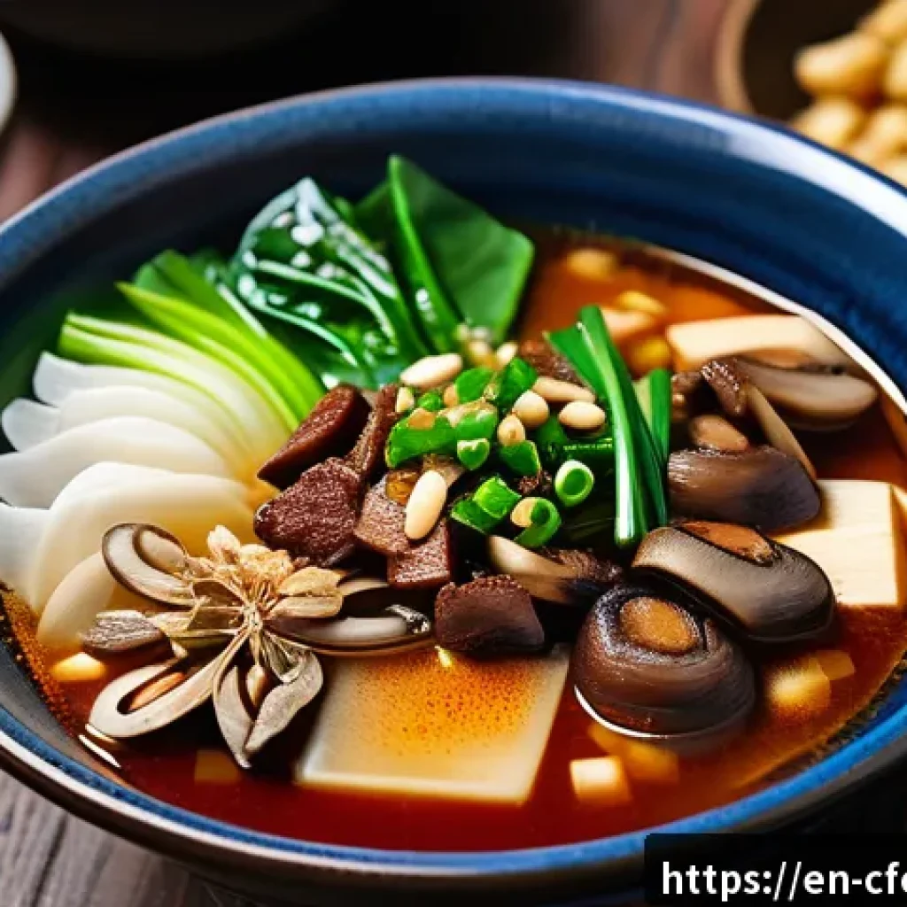 마라탕 만드는 법 - A vibrant and detailed close-up of an authentic Sichuan-style Malatang hot pot bowl, featuring a ric...