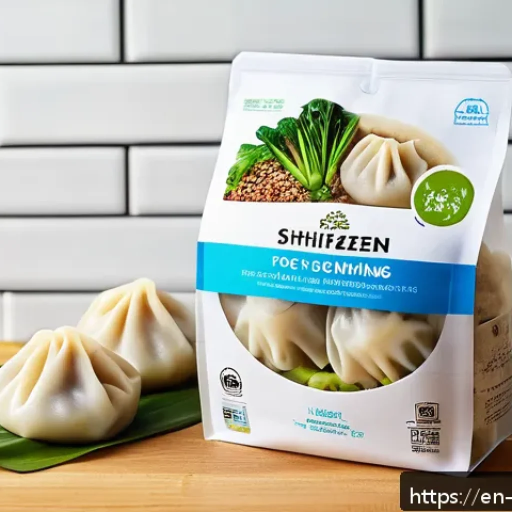 중국 냉동 만두 제조사 - A vibrant, modern frozen dumpling packaging scene showcasing a resealable bag with colorful, high-re...